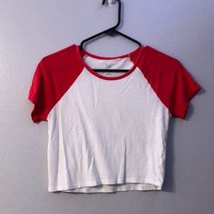 cropped baseball tee